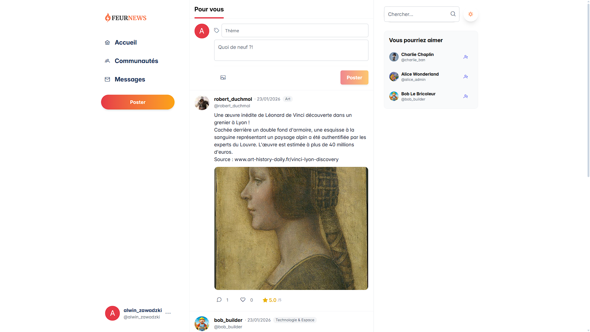 FeurNews Homepage Light Mode
