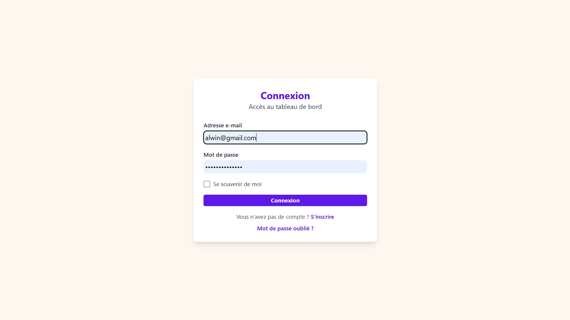 Laravel Portfolio Authentication Page
