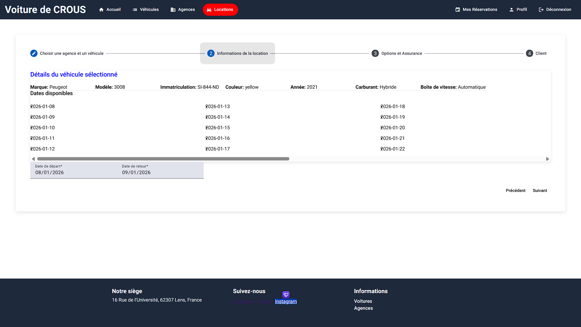 Voiture de Crous Reservation Page 2
